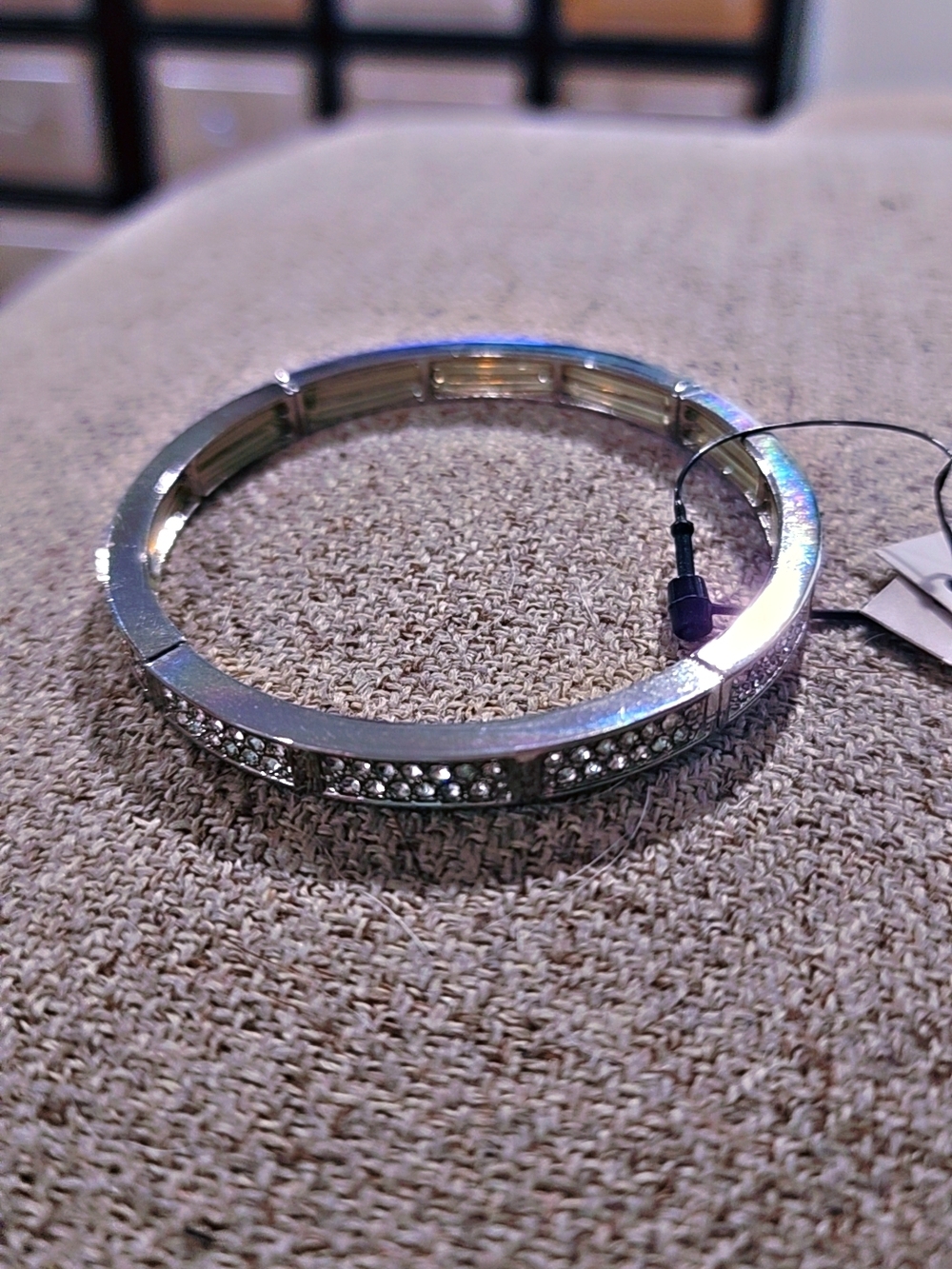 Chico's Silver Crystal Embellished Bracelet